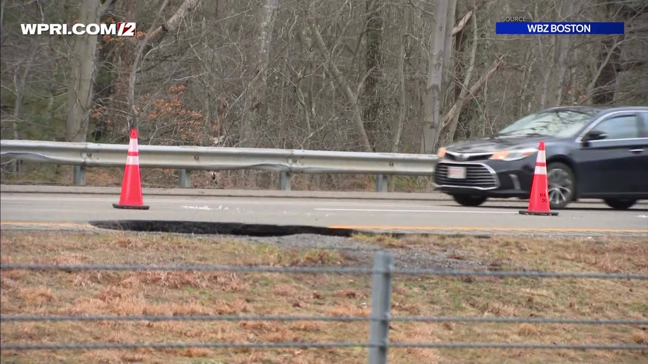 Video Now: Sinkhole causes temporary lane closure on Rt. 140 in Lakeville