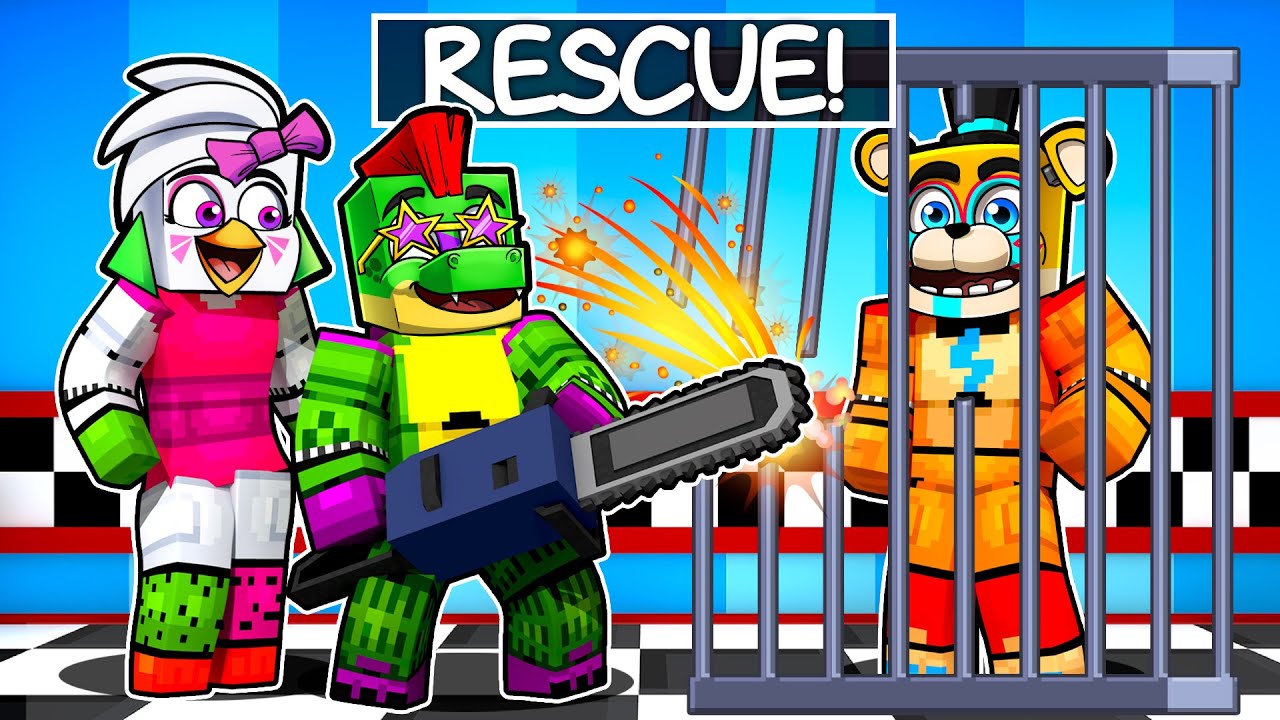 Breaking Glamrock FREDDY out of JAIL?! in Minecraft Security Breach