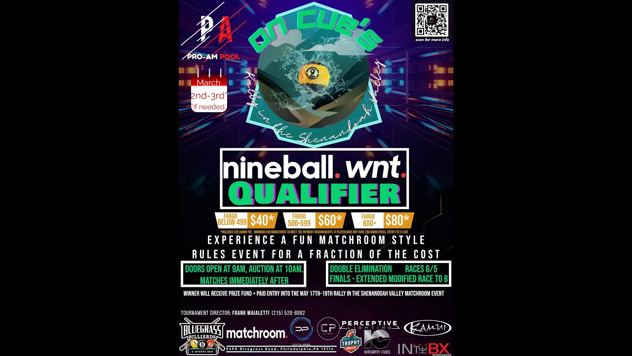 PA Pro-Am presents the Rally in the Shenandoah Valley Matchroom Qualifier
