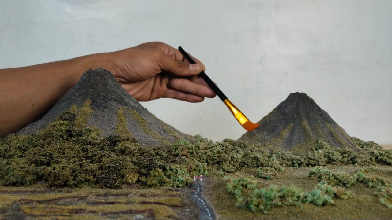 Cara membuat Diorama gunung / diorama pemandangan/ miniatur diorama