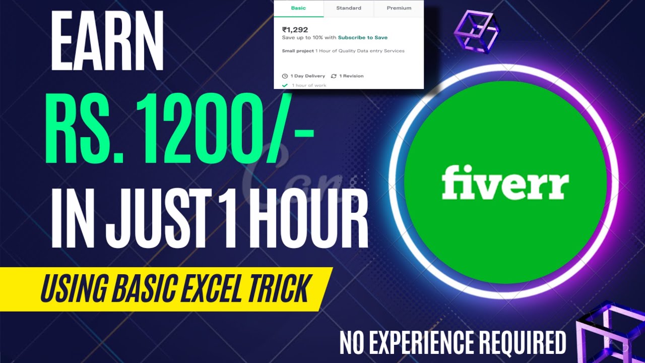 Easiest Way to Make ₹1200 in 30 Minutes: Excel Fiverr Gig 2025