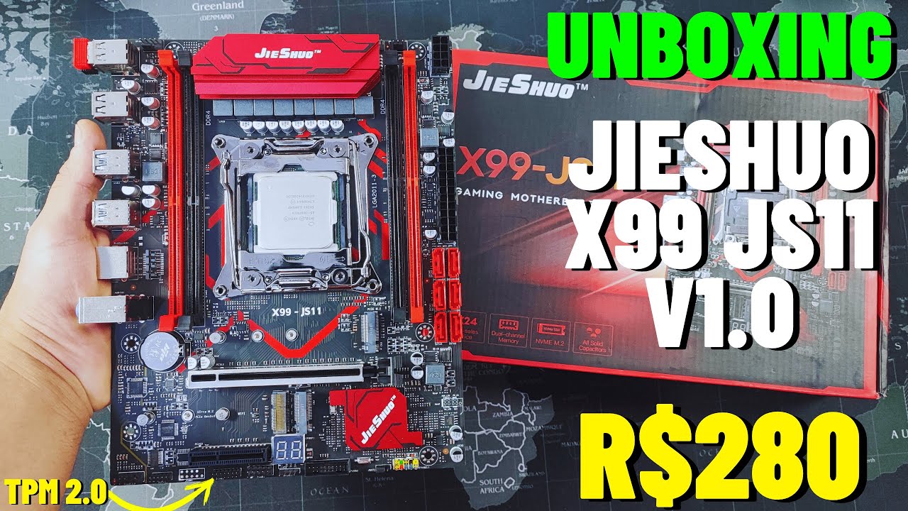 CHEGOU! JIESHUO X99 JS11 COM TPM 2.0. UNBOXING E TESTES EXTREMO COM XEON 2697AV4