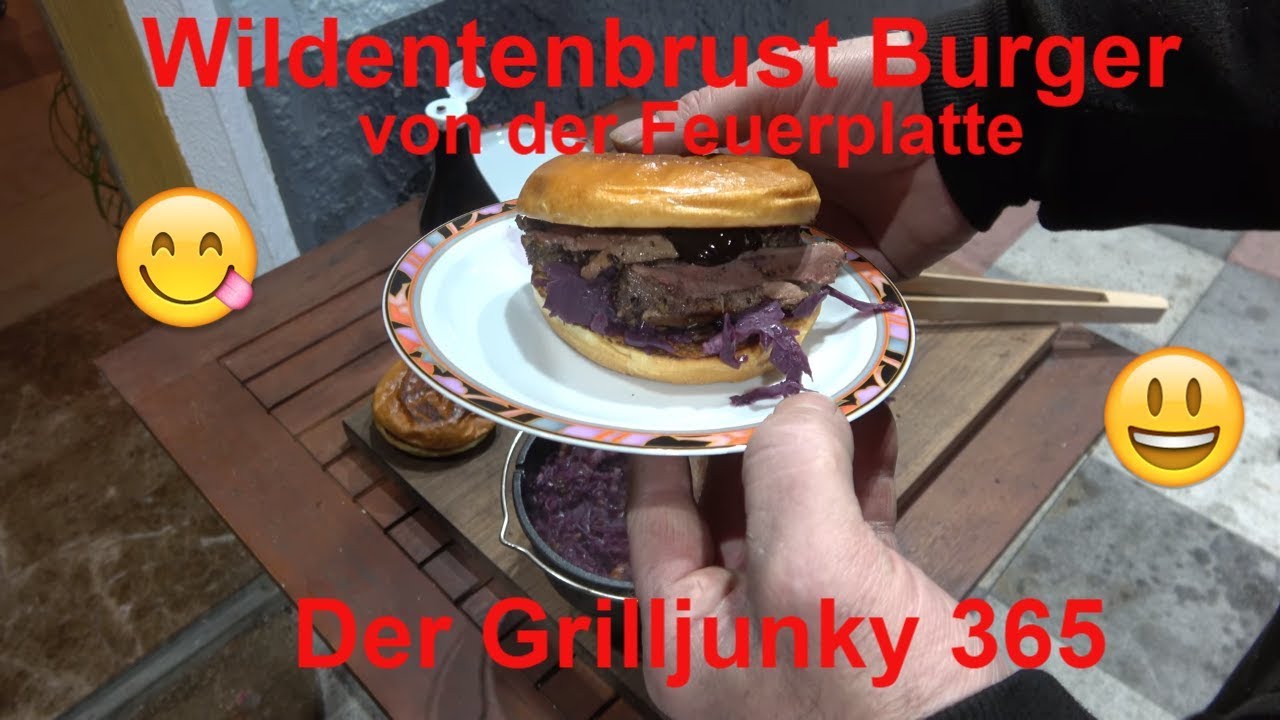 Wildentenbrust  Burger von der Feuerplatte - Der Grilljunky  365