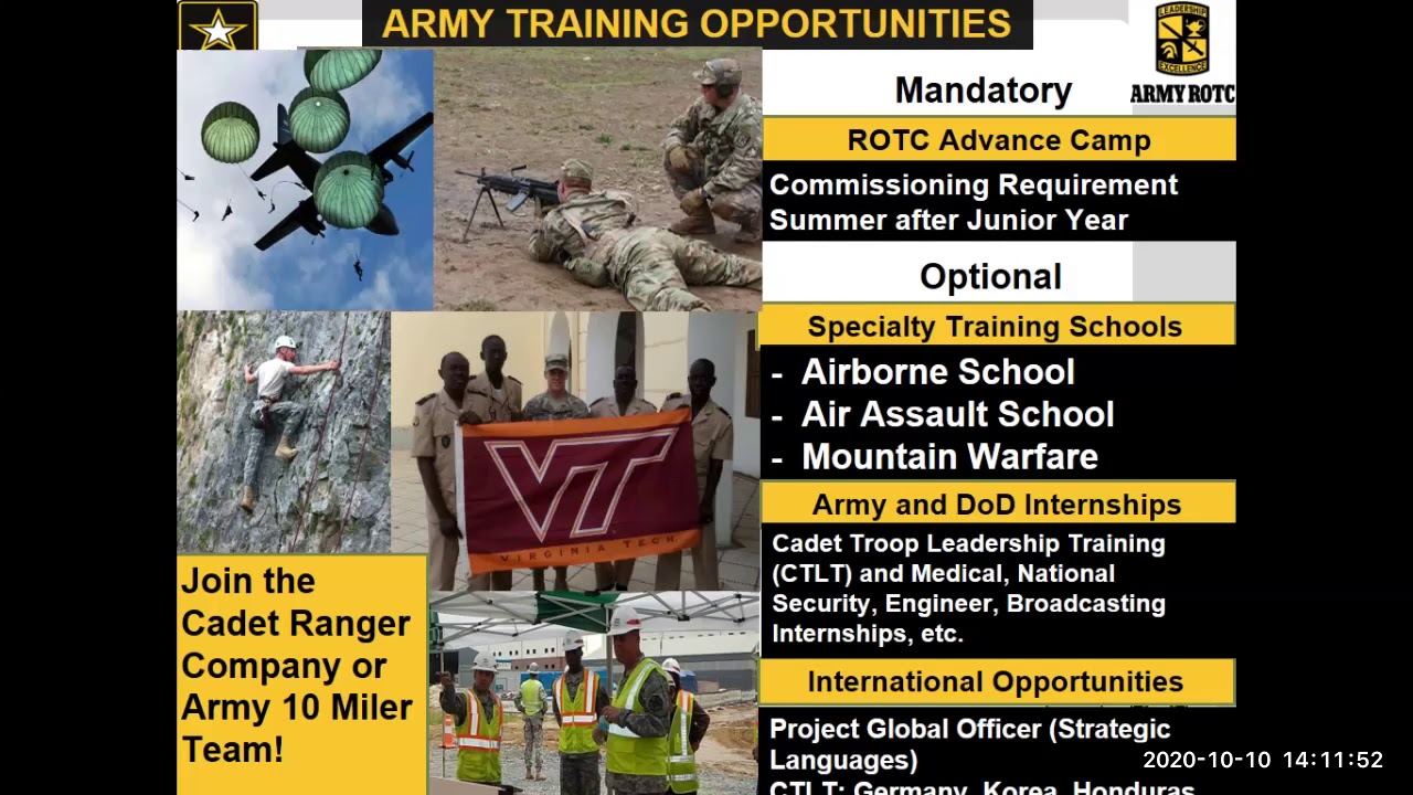 Army ROTC Information session for Virginia Tech's Open House