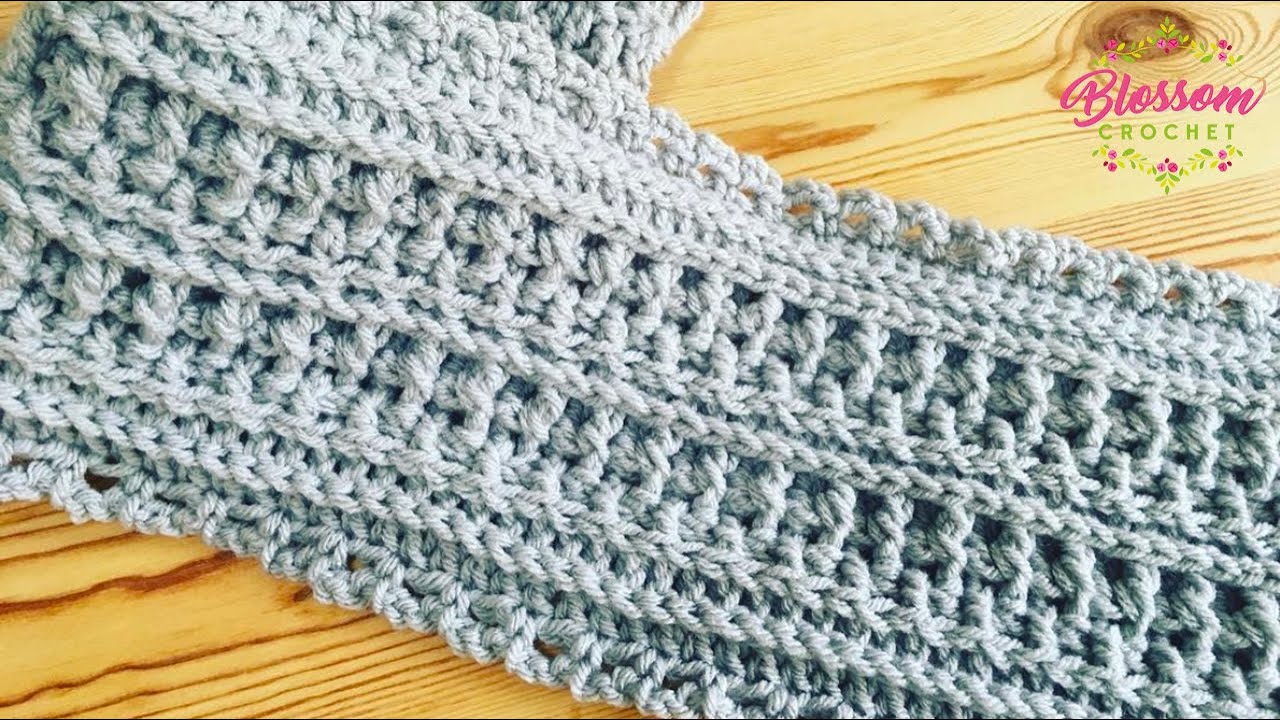 🤩 How To Crochet A GORGEOUS Chunky Textured Scarf Stitch - Blossom Crochet Tutorial
