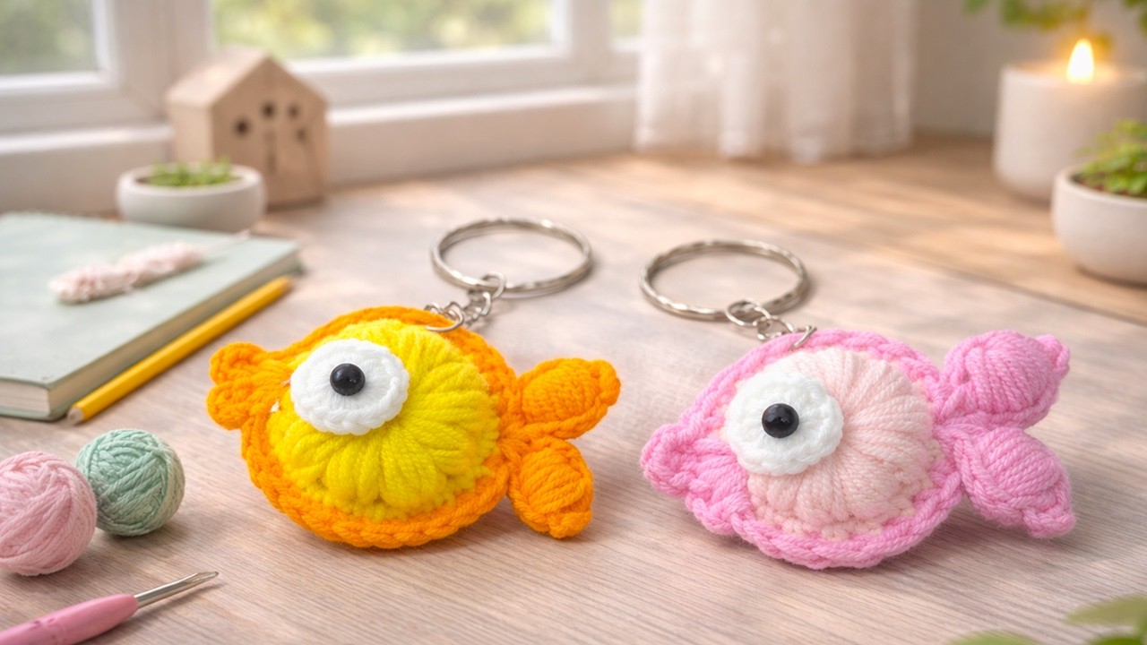 Cách Móc Len Móc Khóa Cá Dễ Nhất | Học Móc Len Cùng Sori Crochet