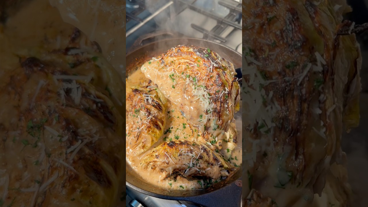 Garlic parm melting cabbage 🥬 🤤