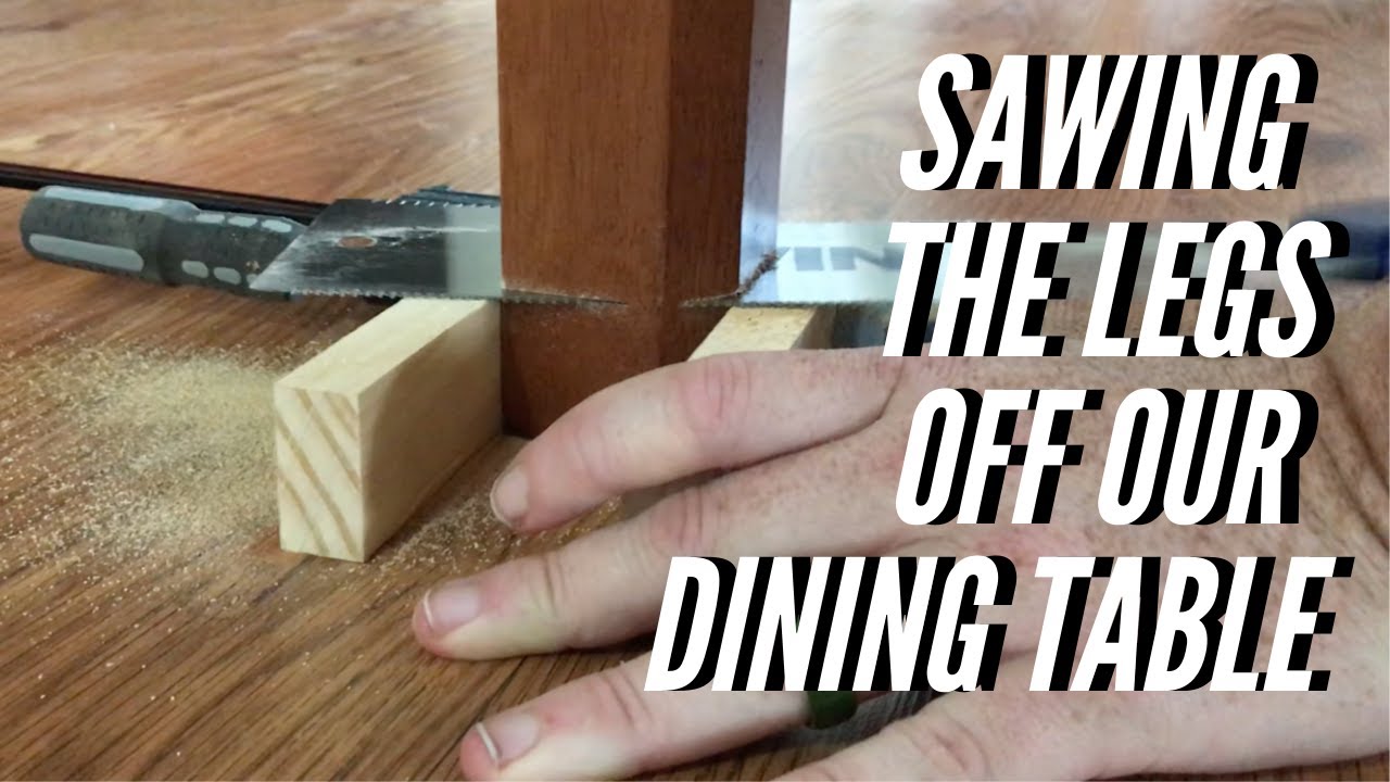 We Made Our Dining Table Shorter | Using hand tools without taking it apart