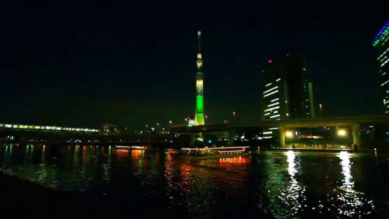 2017 東京自由行-淺草隅田川遠眺晴空塔夜景