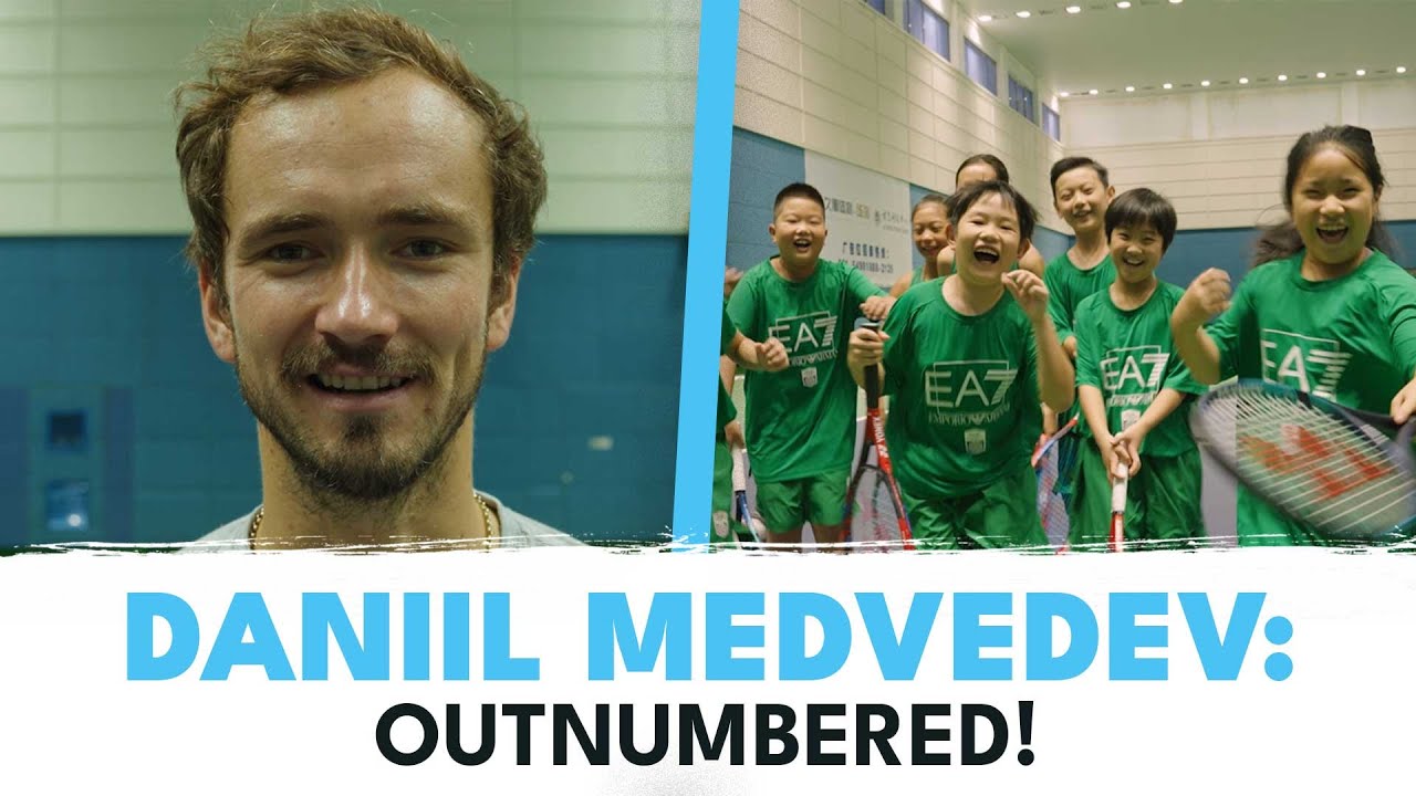 Left-Handed Daniil Medvedev vs 10 Ball Kids: Who Wins?! 🤨