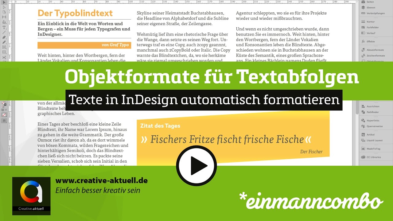 InDesign – Textabfolgen automatisch formatieren mit Objektformaten