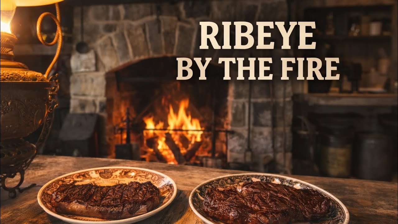 Cooking Ribeye Steaks in an 1800s Stone Fireplace | Cabin Living