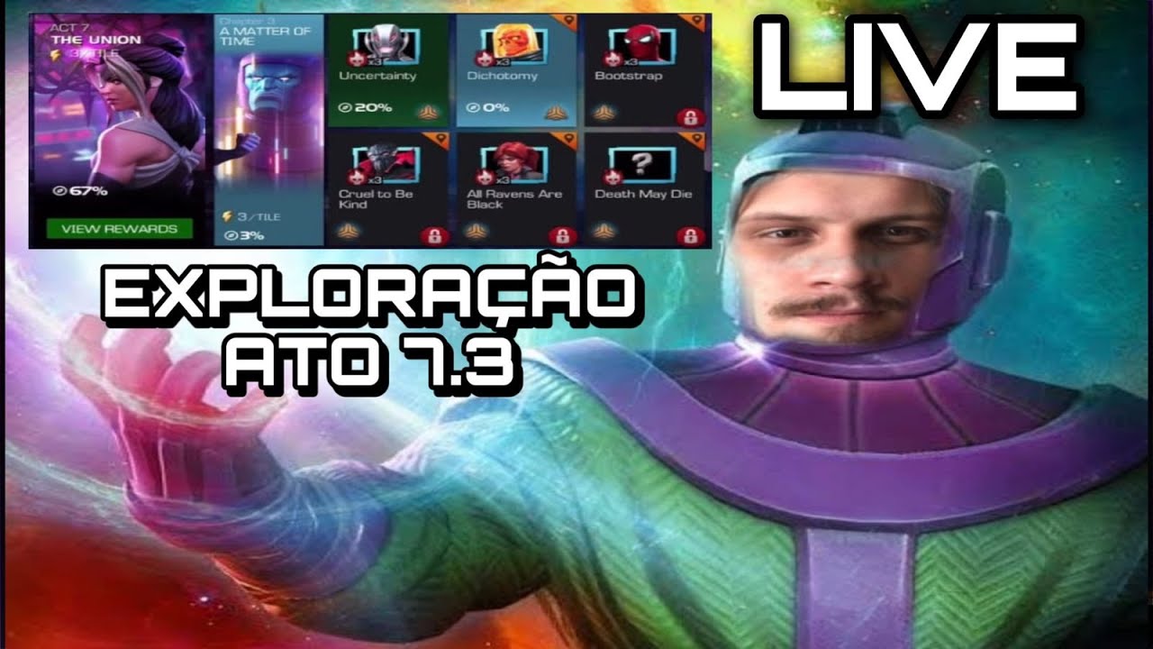 [LIVE] EXPLORAÇÃO ATO 7.3.4 100% - ANÁLISE E DICAS | Marvel Torneio de Campeões