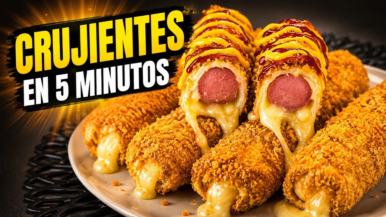 Hot Dogs con Queso en 5 Minutos &iexcl;S&uacute;per Crujientes y Sin Fre&iacute;r con este Truco F&aacute;cil!