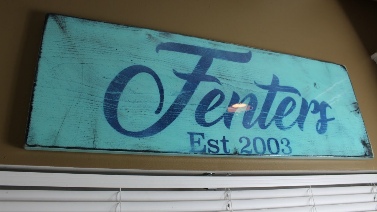 How To Spray Paint Wooden Rustic Sign with Cricut Vinyl Stencil & Make it shine with Epoxy Resin