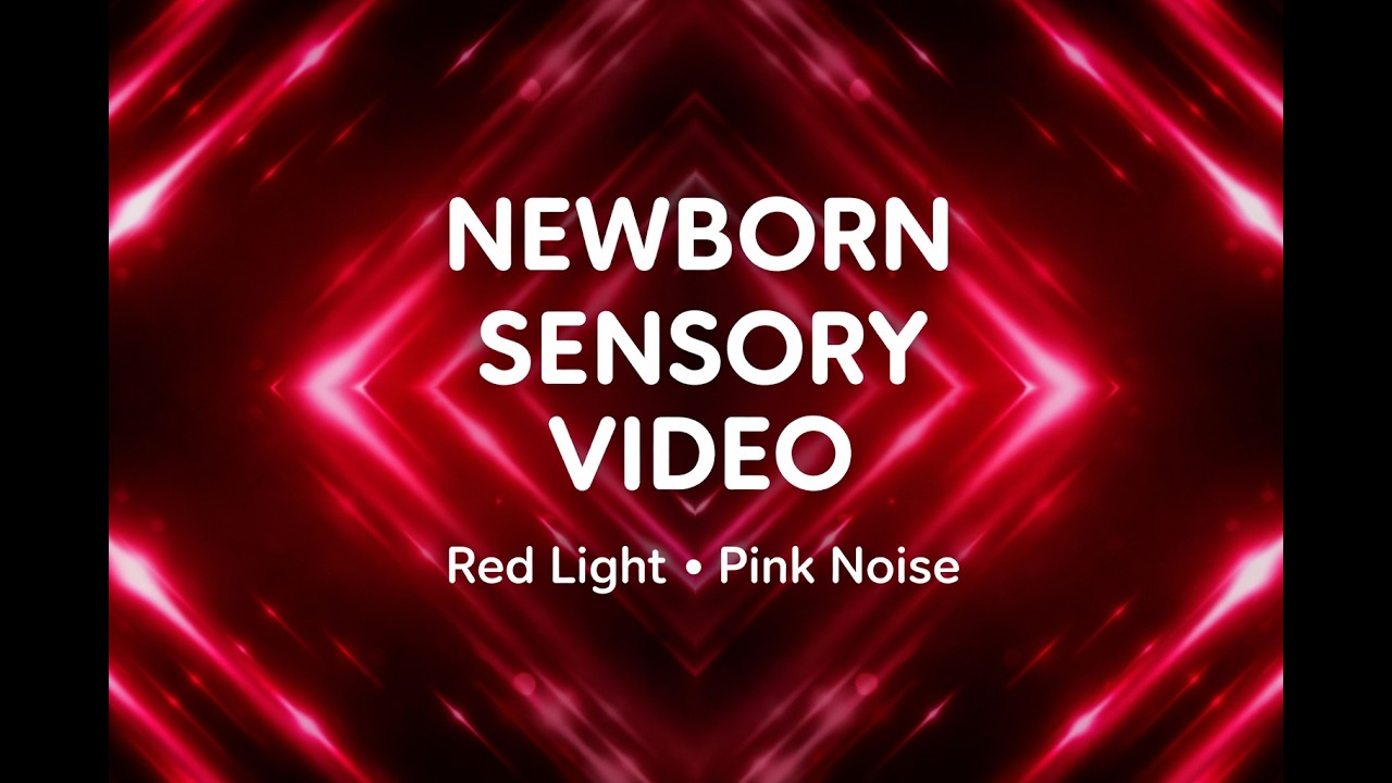 Newborn Sensory Video (0–3 Months) | Red Light Visual Stimulation + Calming Pink Noise | 10 Minutes