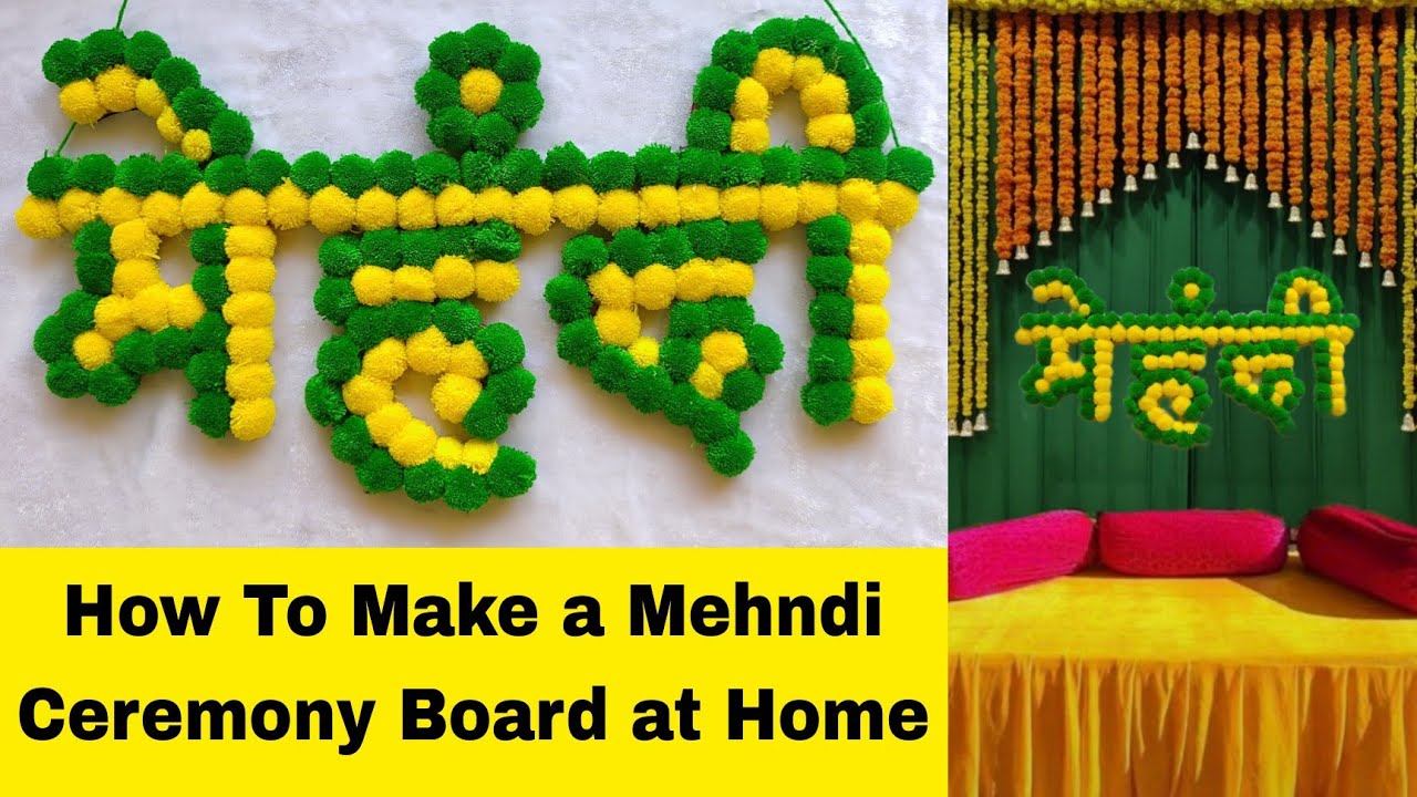 How to make the Mehndi Ceremony Board at Home |Mehndi Decoration Board DIY |Mehndi Decoration Ideas
