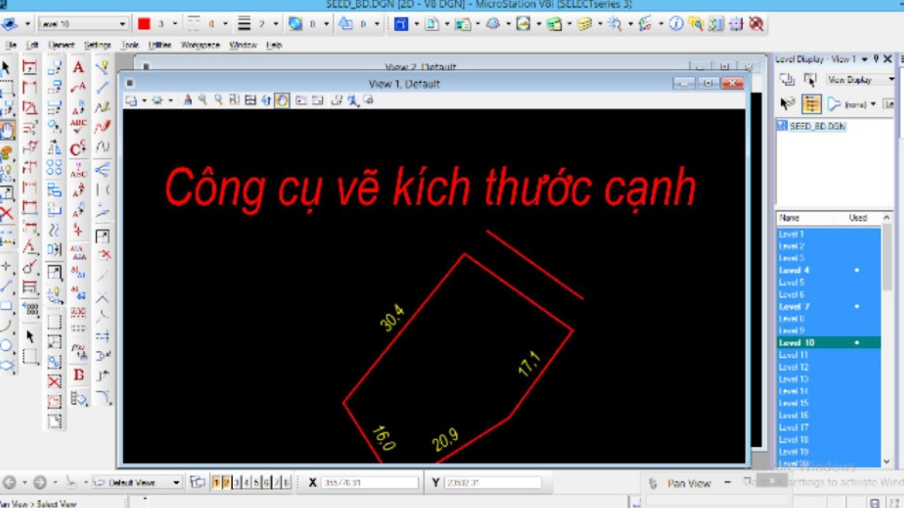 Vẽ kích thước cạnh nhanh chóng trên MicroStationV8i bằng MitMapV8