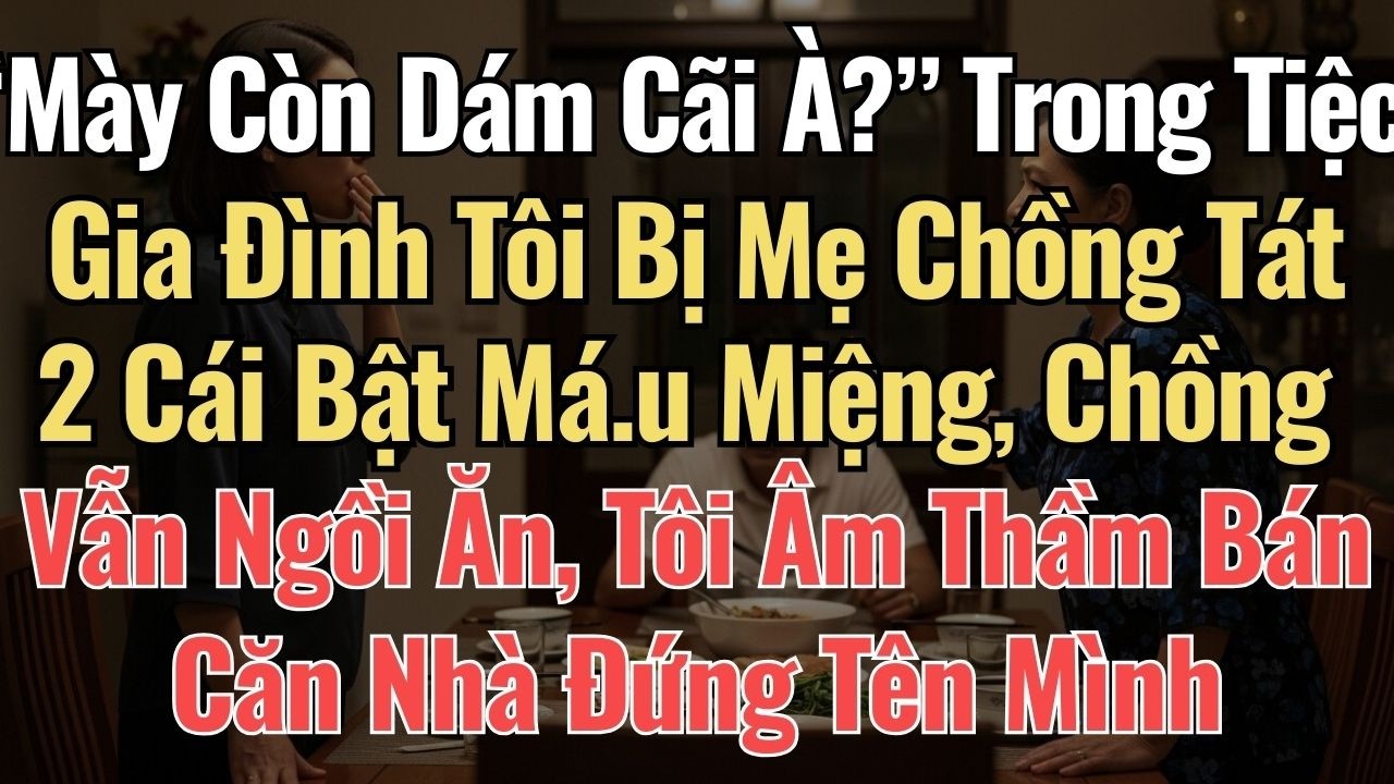 “Mày Còn Dám Cãi À ” Tiệc Gia Đình Tôi Bị Mẹ Chồng Tát 2 Cái Bật Má u Miệng, Chồng Vẫn Ngồi Ăn