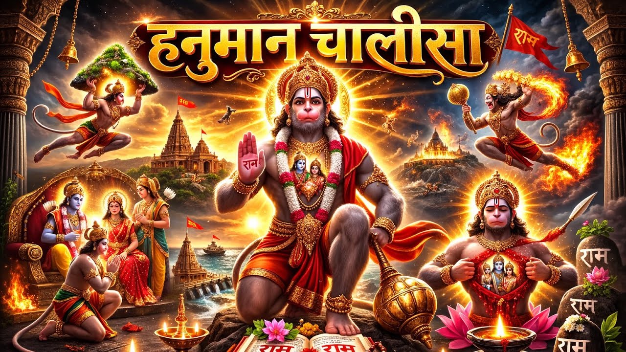 हनुमान चालीसा | Powerful & Peaceful Hanuman Bhakti Scene 🔥🙏