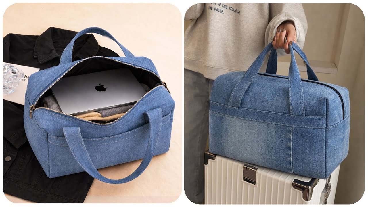 🧳 Fabriquez un grand sac de voyage &agrave; partir de vieux jeans &ndash; Super facile et sans patron !