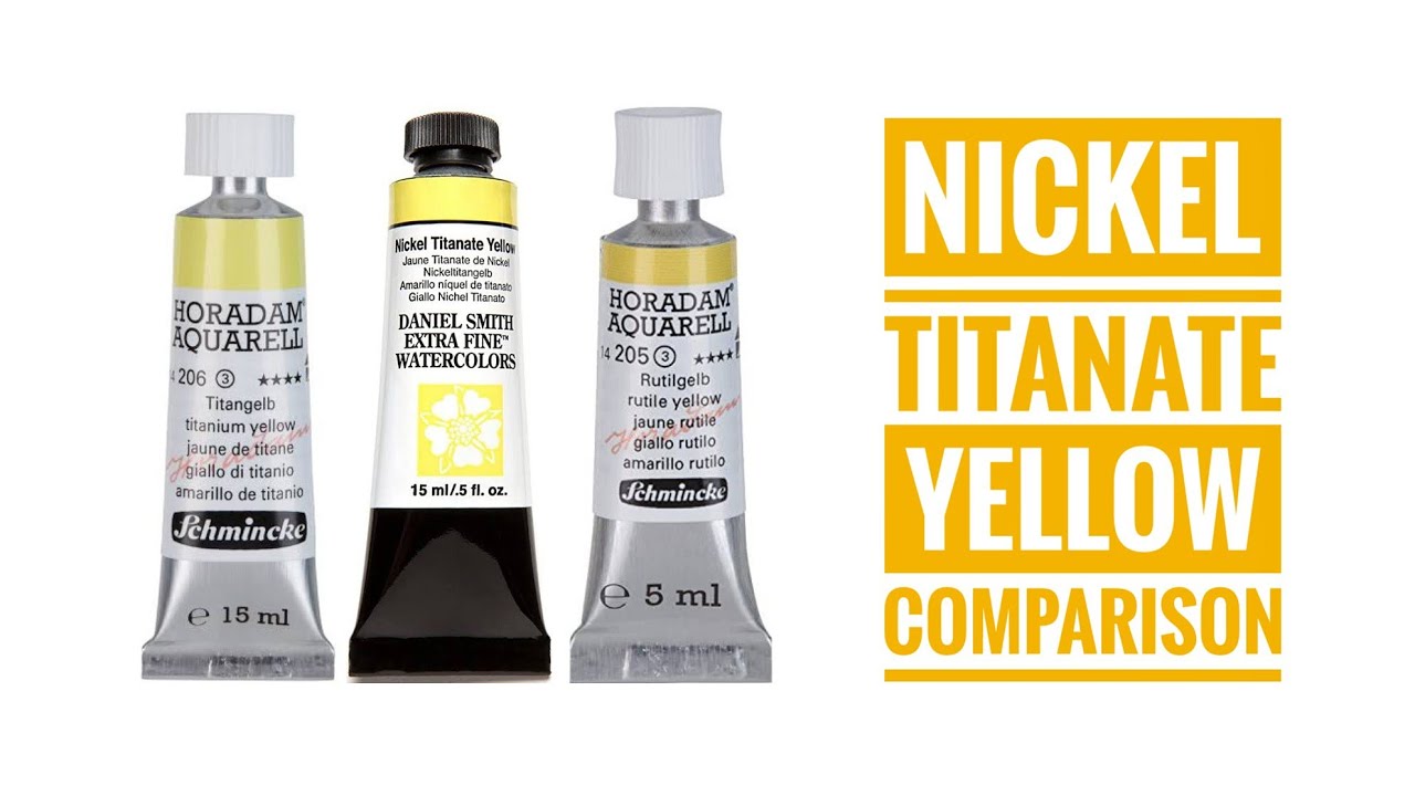 Nickel Titanate Yellow PY53 Watercolor Comparison - Daniel Smith - Schmincke - Da Vinci