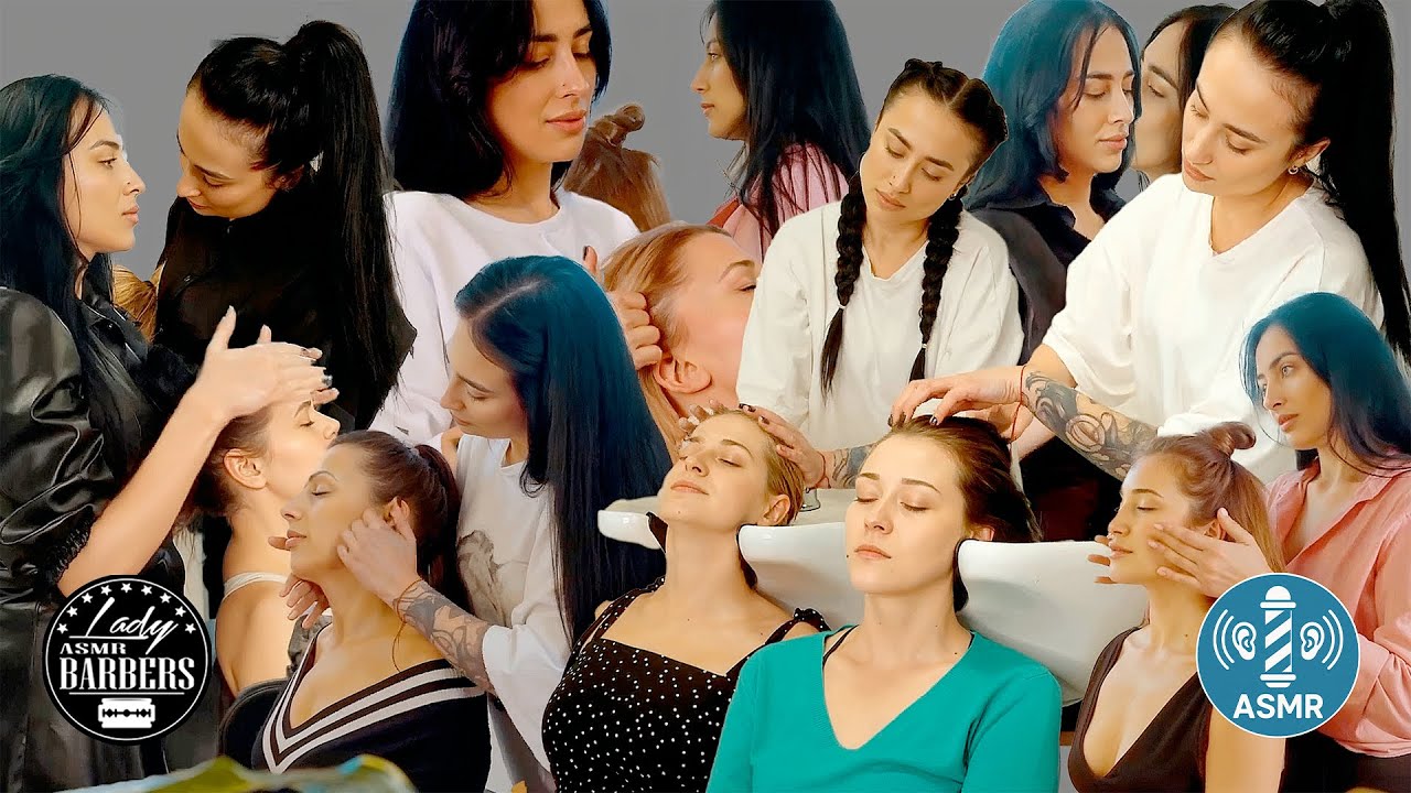 ASMR Massage by Barber Lady Helen for Girls (Compilation)