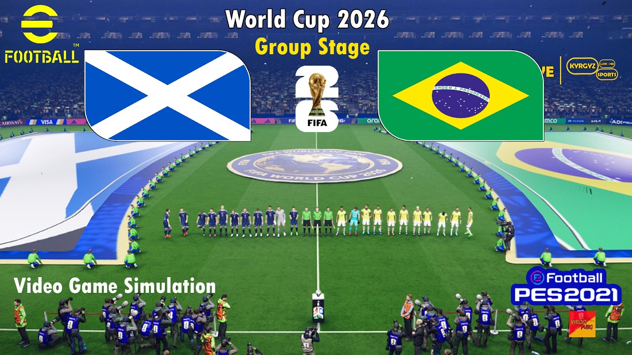 SCOTLAND vs BRAZIL | World Cup 2026 Simulation Full Match & Prediction PES 21 Gameplay