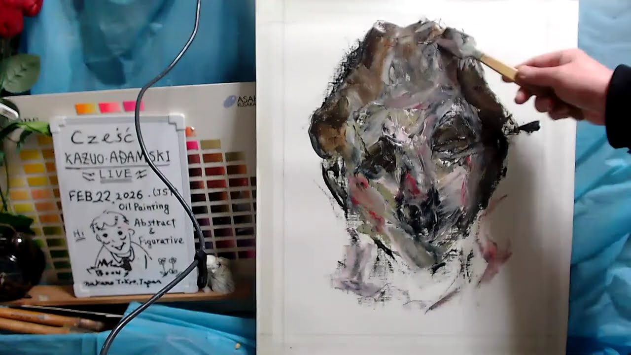 Oil painting  portrait day 1 op1647-1  [LIVE]--  