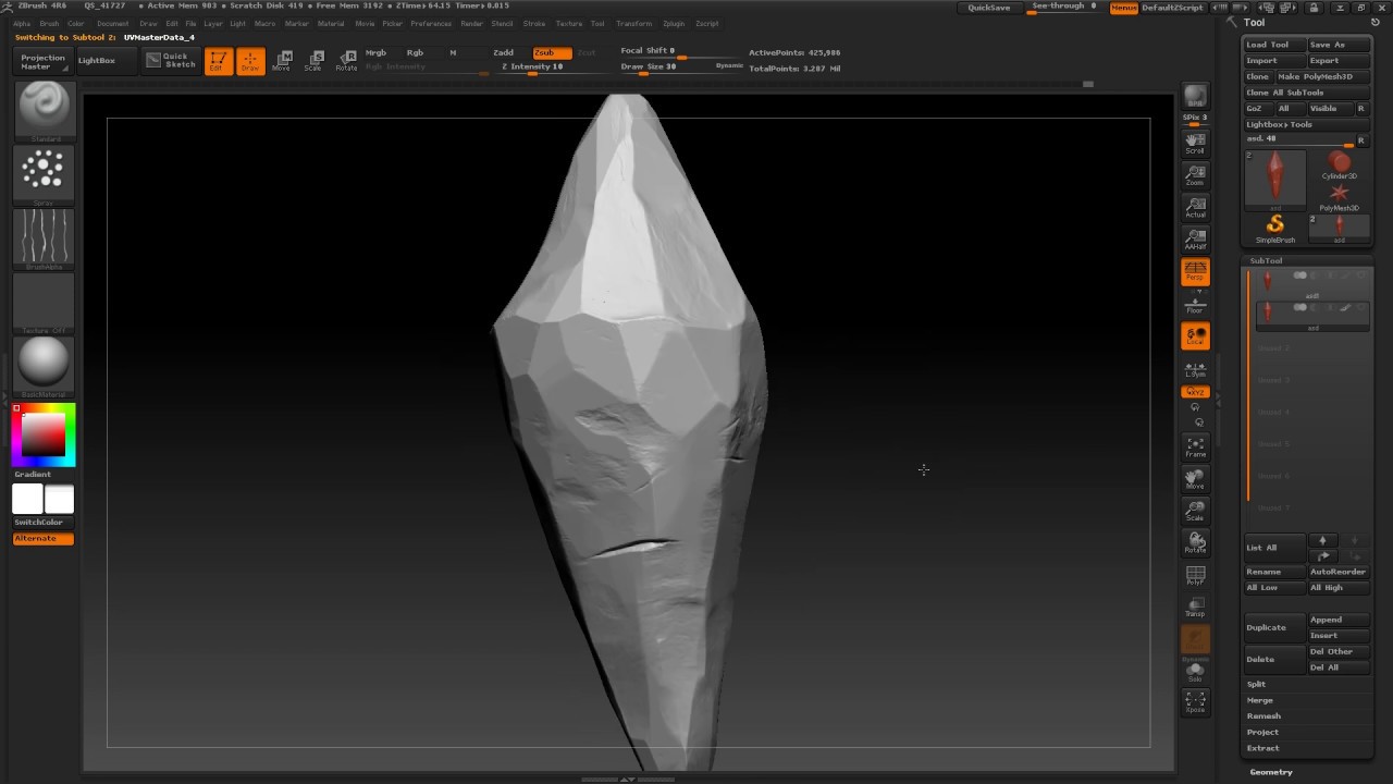 Tutorial 1: How to make a Crystal in ZBrush (how to export displacement map for Vray)