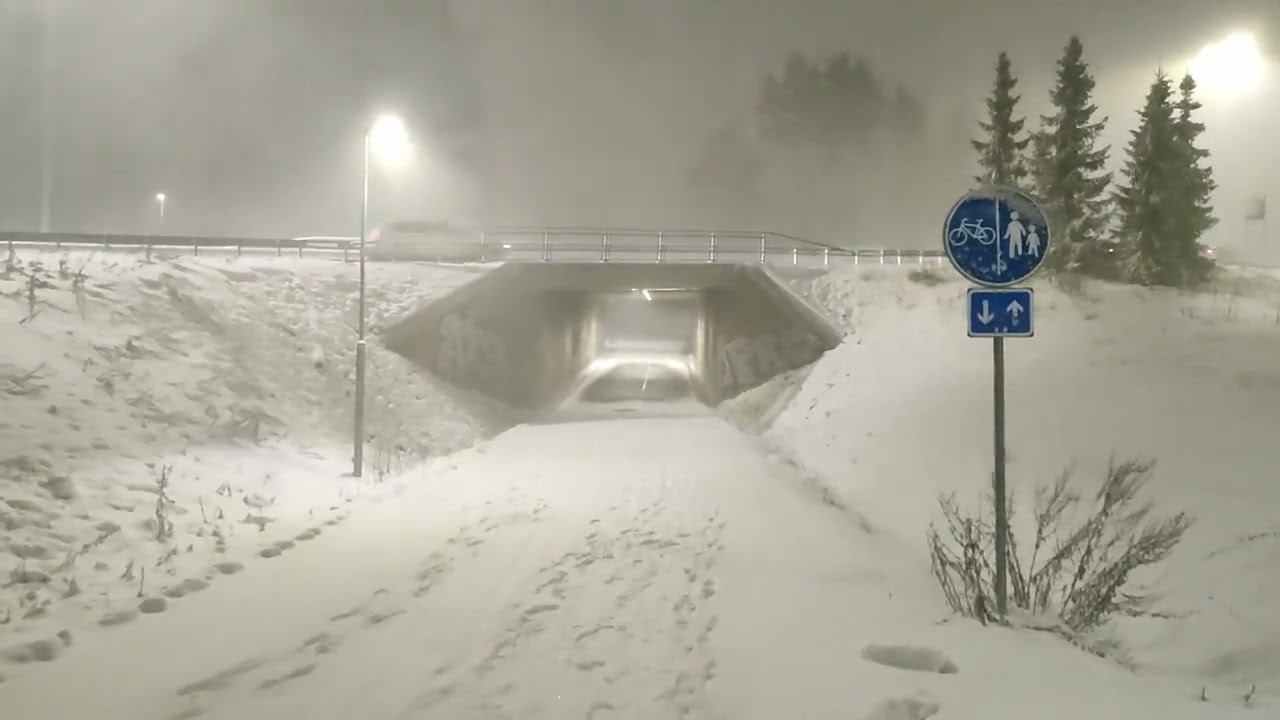 Walking through a Snowstorm - Tampere Finland 2024