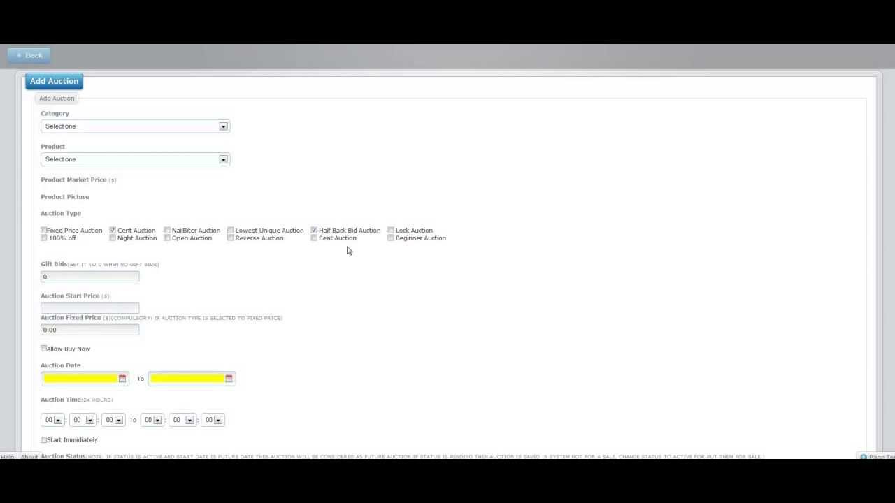 Elite Auction Software Auction Types & how to configure