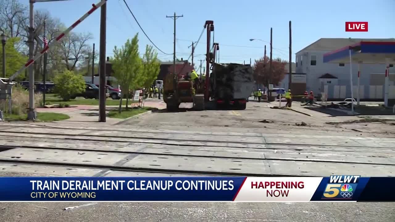 Train derailment in Wyoming, Ohio: Cleanup continues as crews work to determine cause