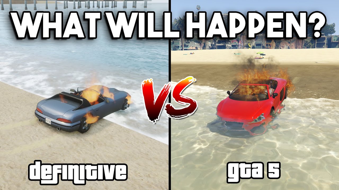 WHAT WILL HAPPEN? GTA 5 VS GTA Definitive (Physics and Details comparison)