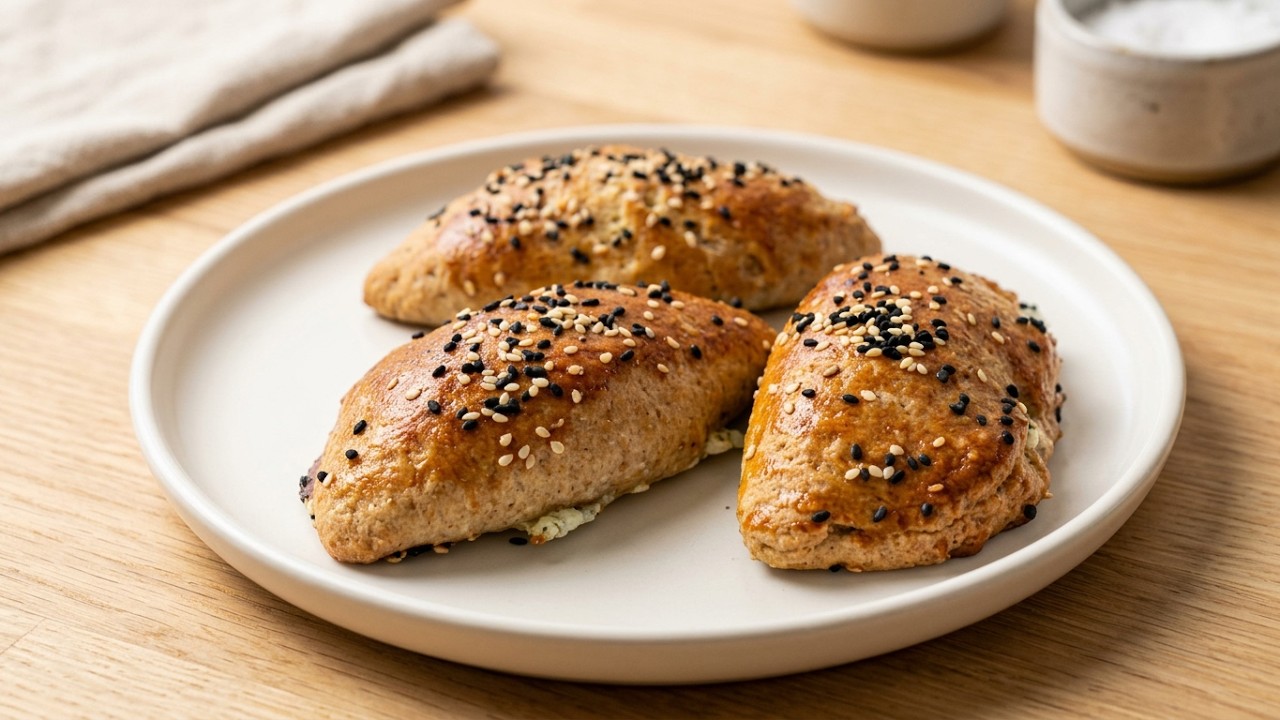 Vollkorn-Teigtaschen mit Käsefüllung - lecker und gesund, gelingen leicht - Canans Rezepte