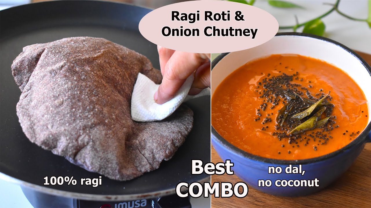 Ragi Roti and Onion Chutney - Best Combo Recipe | Finger Millet chapathi | Onion Chutney