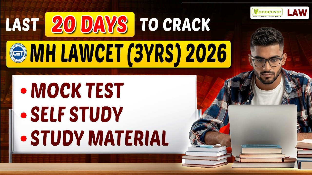 Last 20 Days Study Planner To Crack MH LAWCET (3Yrs) 2026 | Mock Test | Self Study Resources