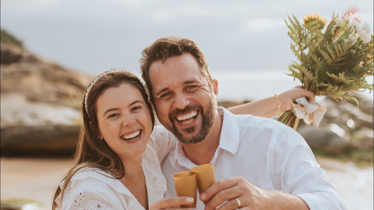 RENOVAÇÃO DE VOTOS NA PRAIA - 10 ANOS DE CASAMENTO - DANI E JOÃO - PRAIA DO ESTALEIRINHO