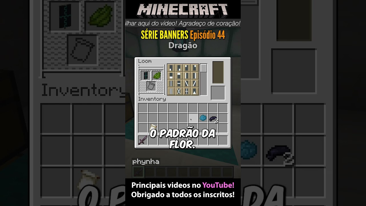 S&eacute;rie Banners - 44 - Drag&atilde;o - TUTORIAL Como fazer banners no Minecraft!