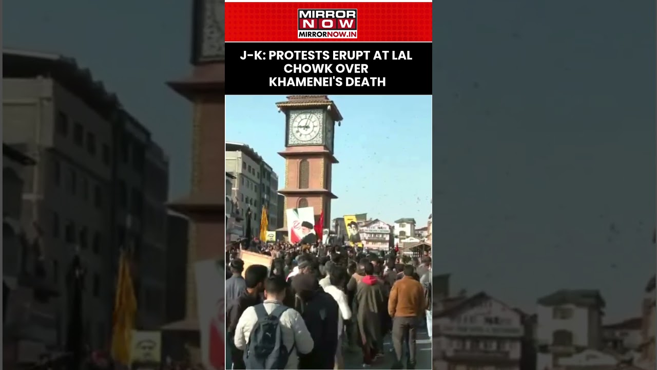 J-K: Protests Erupt At Lal Chowk Over Iran's Supreme Leader Ali Khamenei's Death | Watch #shorts