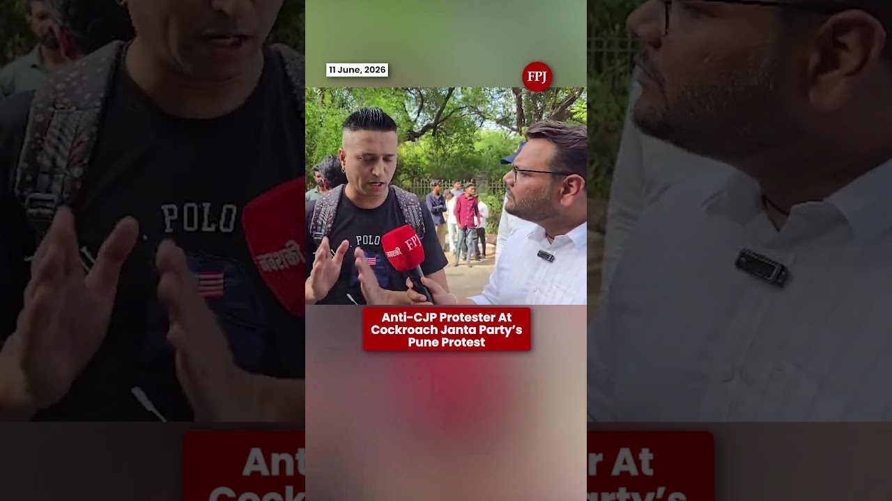 Протестующий против CJP на акции протеста партии &laquo;Таракан Джанта&raquo; в Пуне | Кампус SPPU | CJP