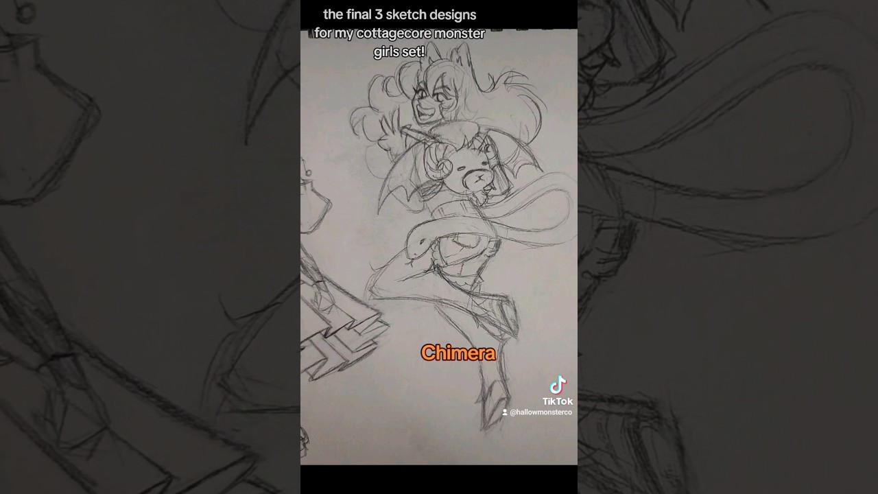 final 3 cottagecore monster girl sketches #oc #sketch #monstergirl #cottagecore