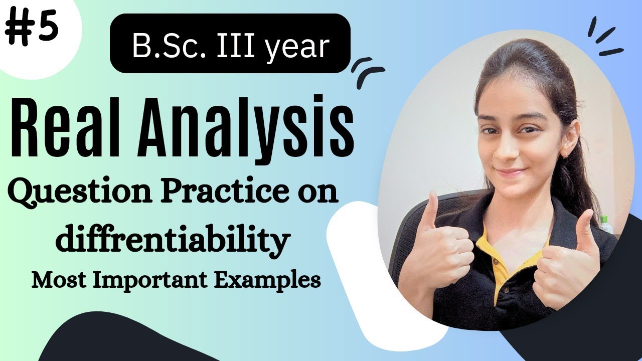 Important Question of diffrentiability | Real Analysis bsc 3rd year📝