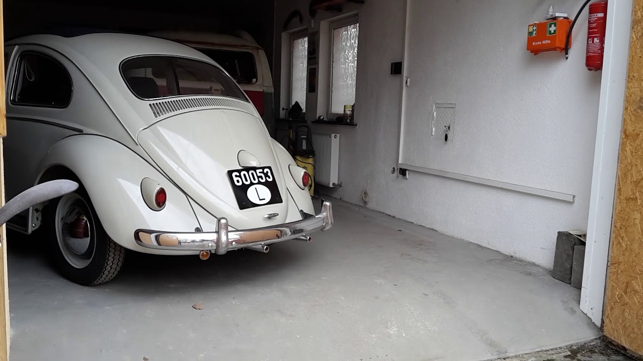 VW K&auml;fer Bug 1960 erste Fahrt first drive after restauration ragtop Faltdach