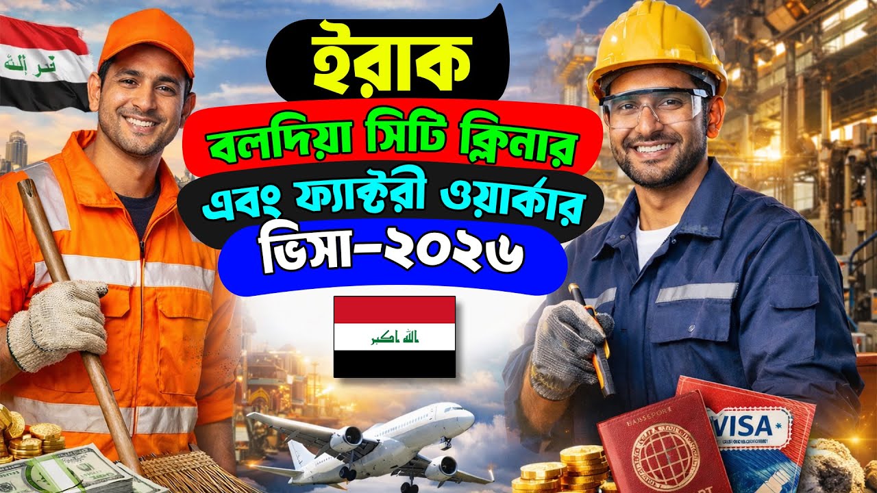 ইরাক বলদিয়া সিটি ক্লিনার এবং ফ্যাক্টরী ওয়ার্কার ভিসা ২০২৬ || Iraq visa for Bangladeshi 2026 ||