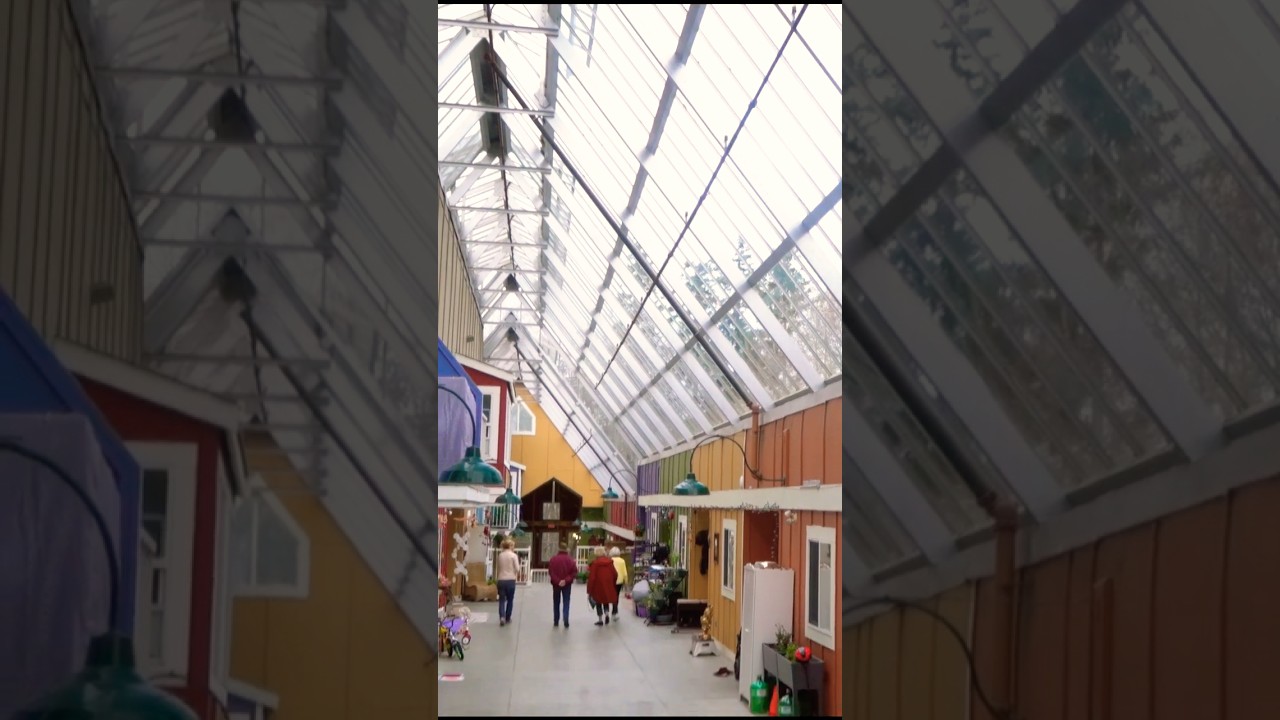 An ecovillage inside a greenhouse
