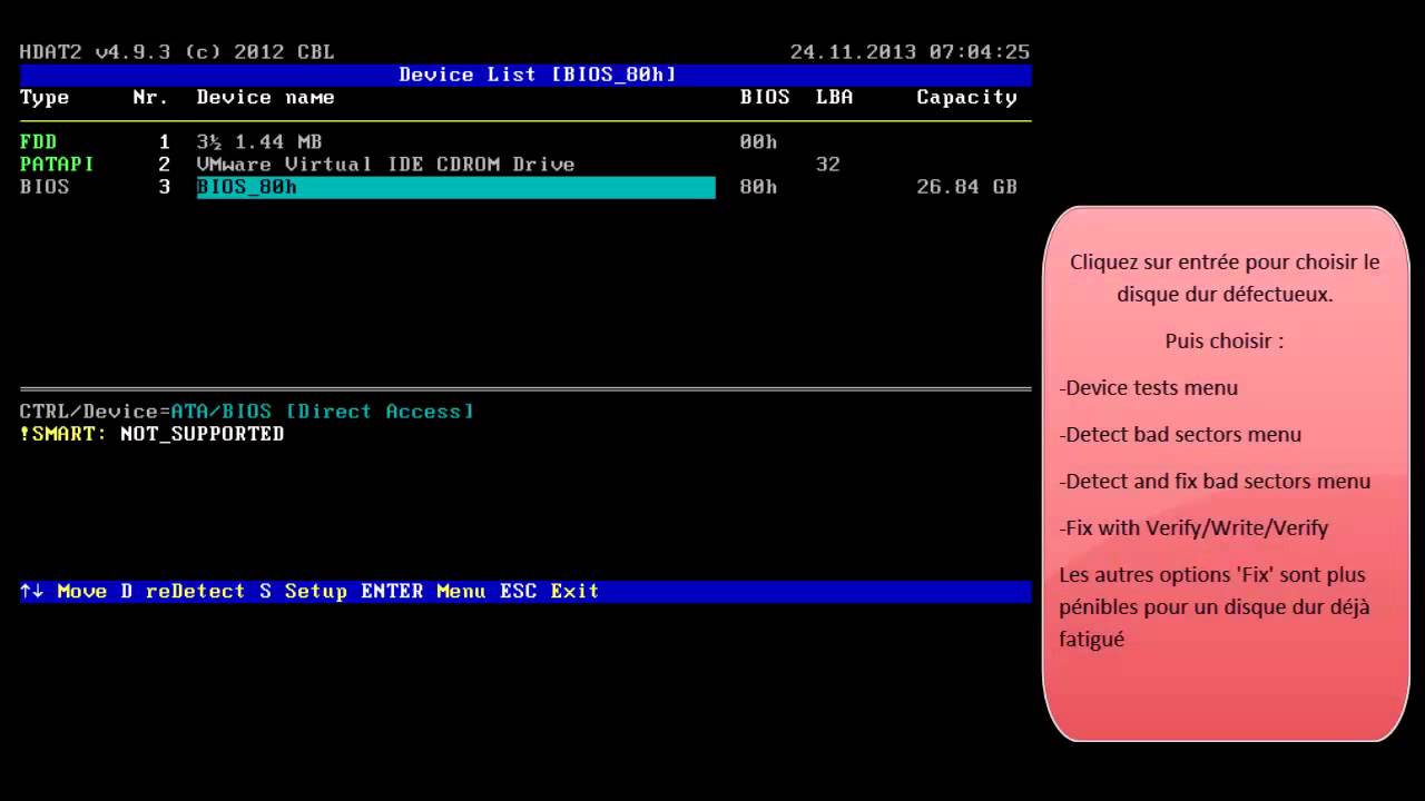Réparer secteurs défectueux avec HDAT2 version 4.9.3