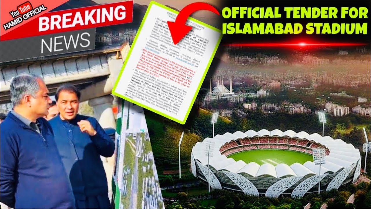 OFFICIAL TENDER BY CDA💥💥💥For New Cricket Stadium in Islamabad 🏟️ 32,000 Capacity 😍 Latest updates 