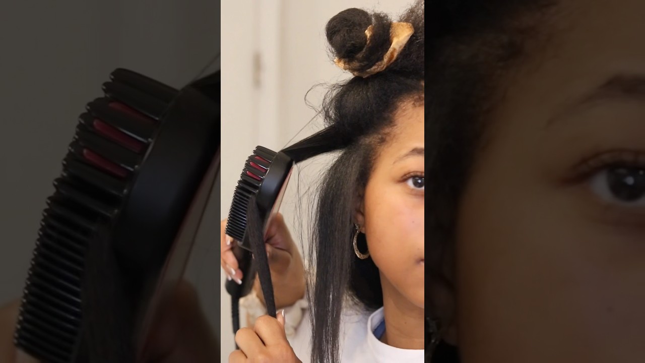 TYMO Straightening Brush on Type 4 Natural Hair #type4naturalhair #flatironnaturalhair