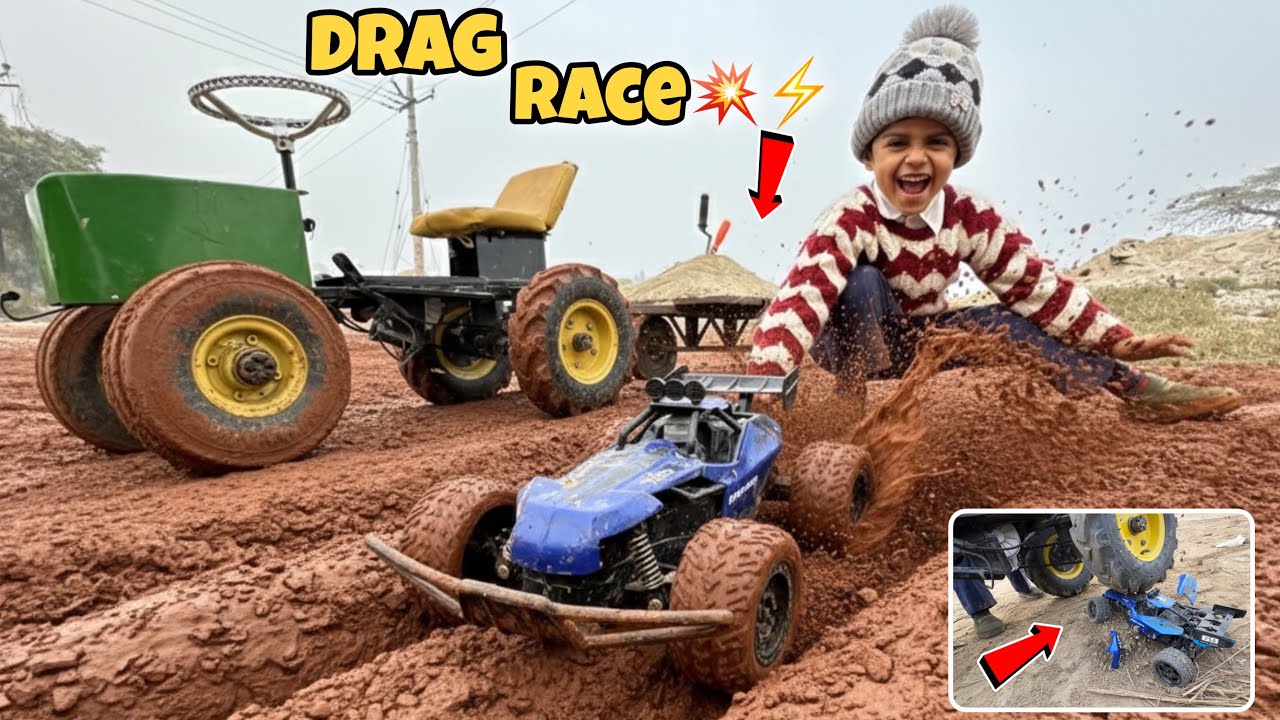 Jhon Deere Se Rover Car Drag Race Karadi😱 Crash Ho Gyi